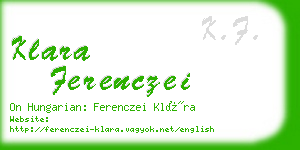 klara ferenczei business card